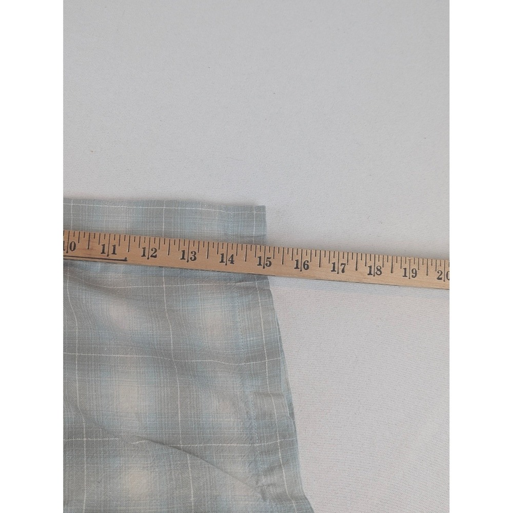 Ron Chereskin Mens XXL Blue Plaid Linen Blend Short Sleeve Button Down Shirt - Picture 8 of 8